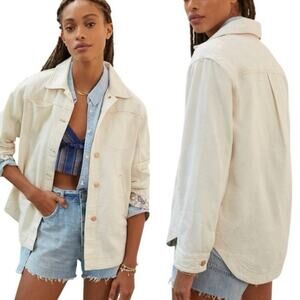 Anthropologie Pilcro Oversize Drapey Denim Shirt Jacket